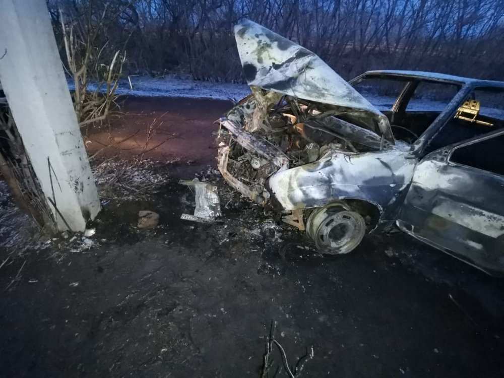 В Шарлыкском районе сгорел «ВАЗ - 211340»