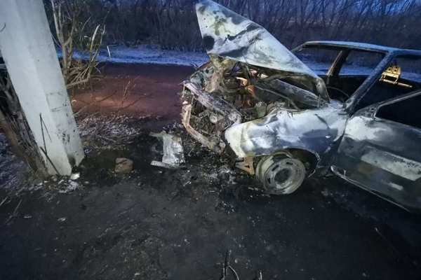 В Шарлыкском районе сгорел «ВАЗ - 211340»