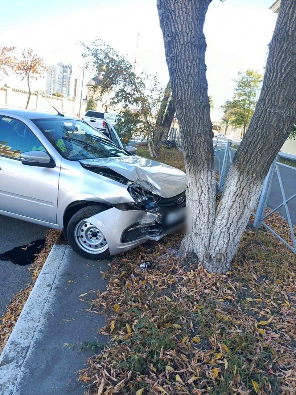 В Оренбурге «Лада Гранта» врезалась в дерево